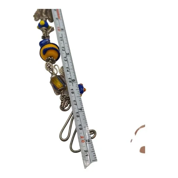 Beautiful Artisian-Made Blue Yellow Red Art Glass Ceramic 8" Bracelet Butterfly - Picture 13 of 13